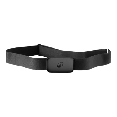 Decathlon HRM Belt vu de face, avec ses points clés