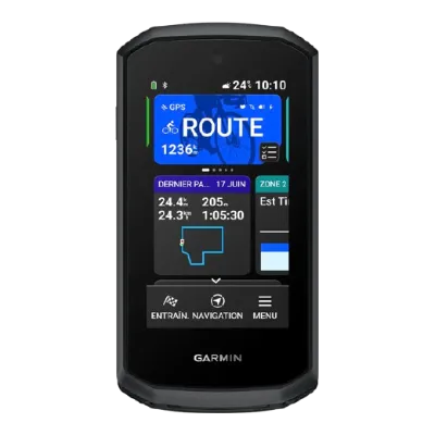 Garmin Edge Explore 3 vu de face, avec ses fonctions clés